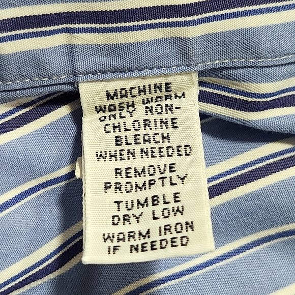 Ralph Lauren Classic Fit Button Down Shirt Blue White Stripe Pony Logo Men's XXL - Picture 9 of 11
